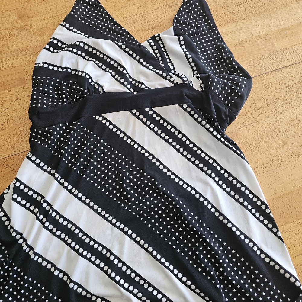 Elegant Black and White Polka Dot Top